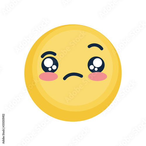 rude emoji face icon, flat style