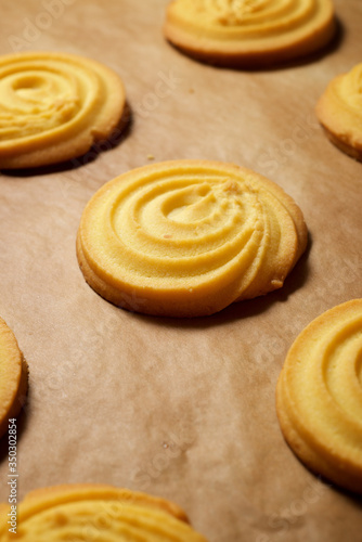 Butter cookies close up
