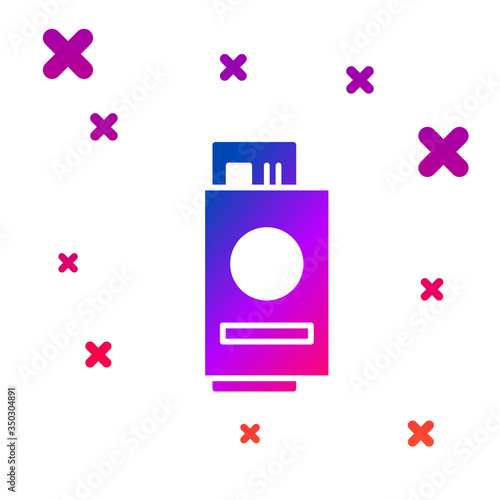 Color Passport with ticket icon isolated on white background. Identification Document. Concept travel and tourism. Gradient random dynamic shapes. Vector Illustration