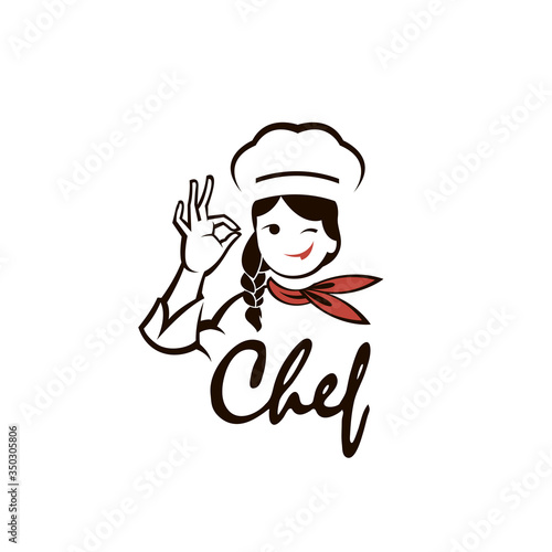 chef woman design isolated on white background