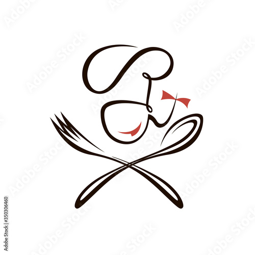 chef woman design with spoon and fork isolated on white background