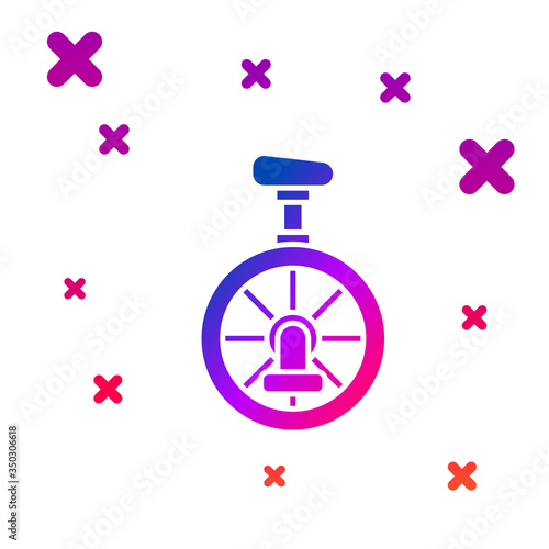 Color Unicycle or one wheel bicycle icon isolated on white background. Monowheel bicycle. Gradient random dynamic shapes. Vector Illustration