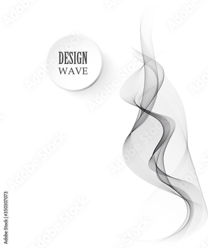 Design elements. Wave of many gray lines. Abstract vertical wavy stripes on white background isolated. Creative line art.