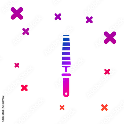 Color Chisel tool for wood icon isolated on white background. Gradient random dynamic shapes. Vector Illustration