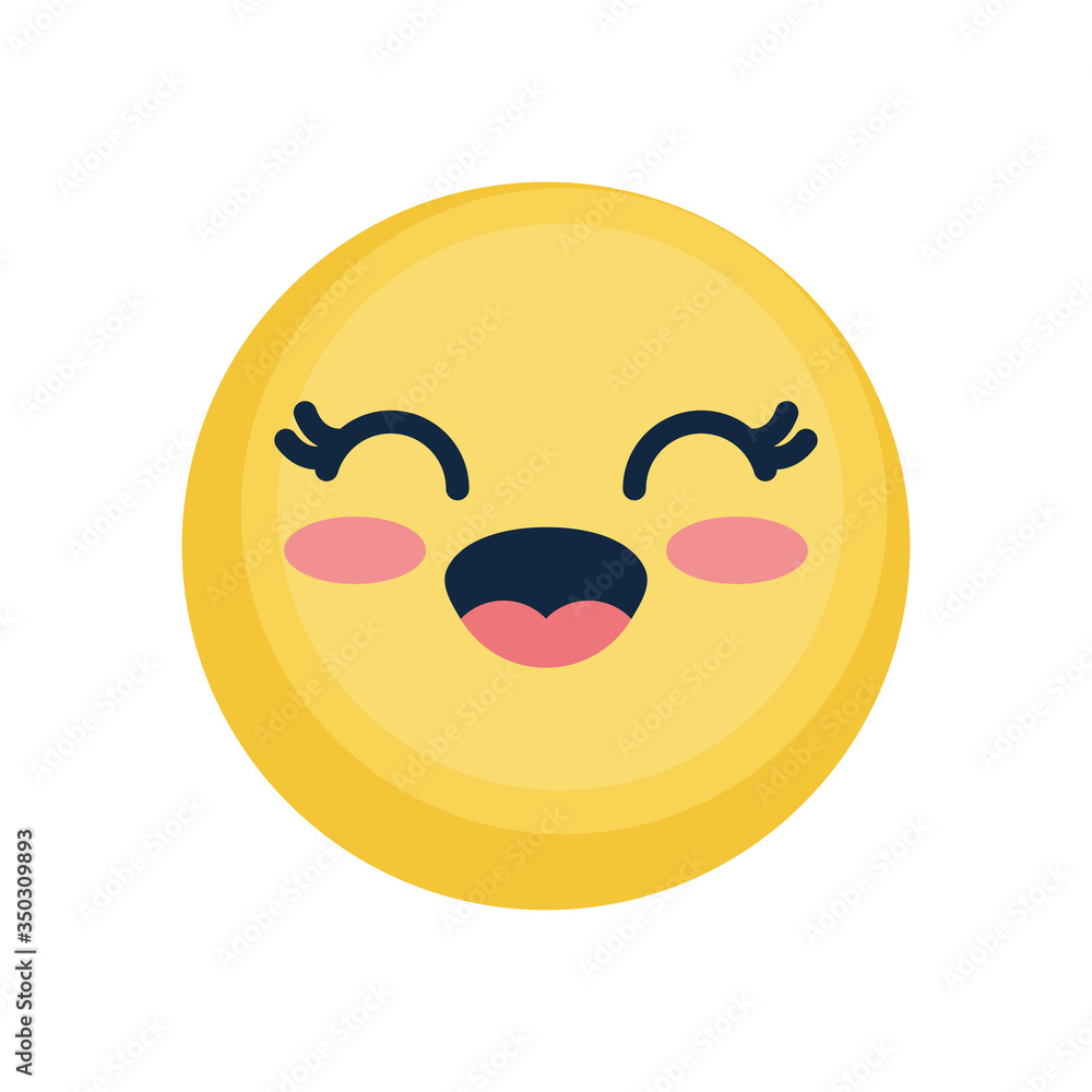 Fototapeta premium emoji with laugh, flat style