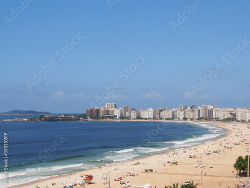 Morning on the coast of the Atlantic ocean, Copacabana beach, Rio de Janeiro, Brazil