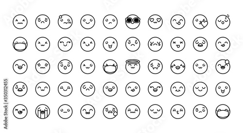 emojis icon set, line style