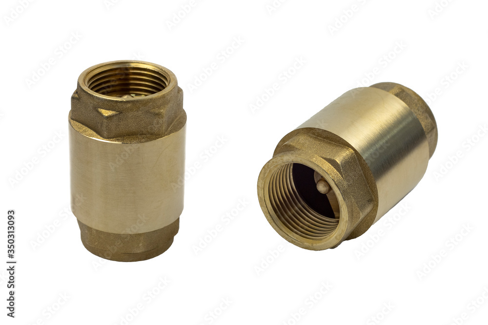 Spring Check Valve in different angles isolated on a white background. Spring Check Valve in different angles isolated on a white background.