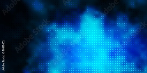 Dark BLUE vector texture with disks. Colorful illustration with gradient dots in nature style. Pattern for wallpapers, curtains.
