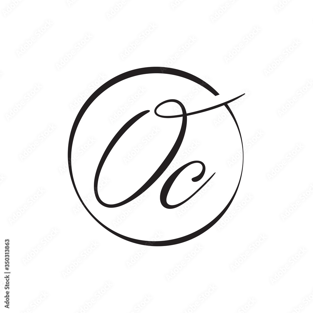Initial Simple Letter OC Logo Design Vector Template. Abstract Minimal OC Letter Logo Design Initial Simple Letter OC Logo Design Vector Template. Abstract Minimal OC Letter Logo Design