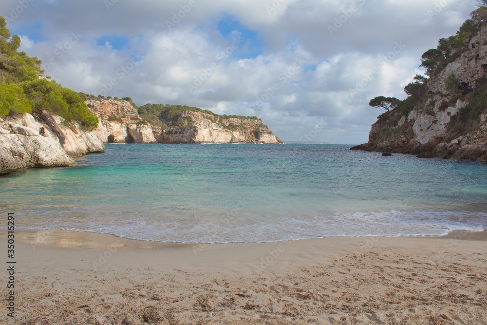 Fine sand beach between mountains Fine sand beach between mountains