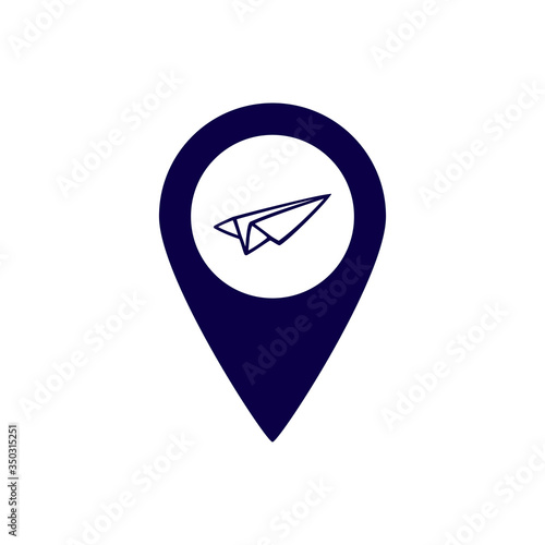 Pointer with a paper plane. Vector icon isolated on a white background. Free Download Pointer with a paper plane. Vector icon isolated on a white background. - GFXLoad