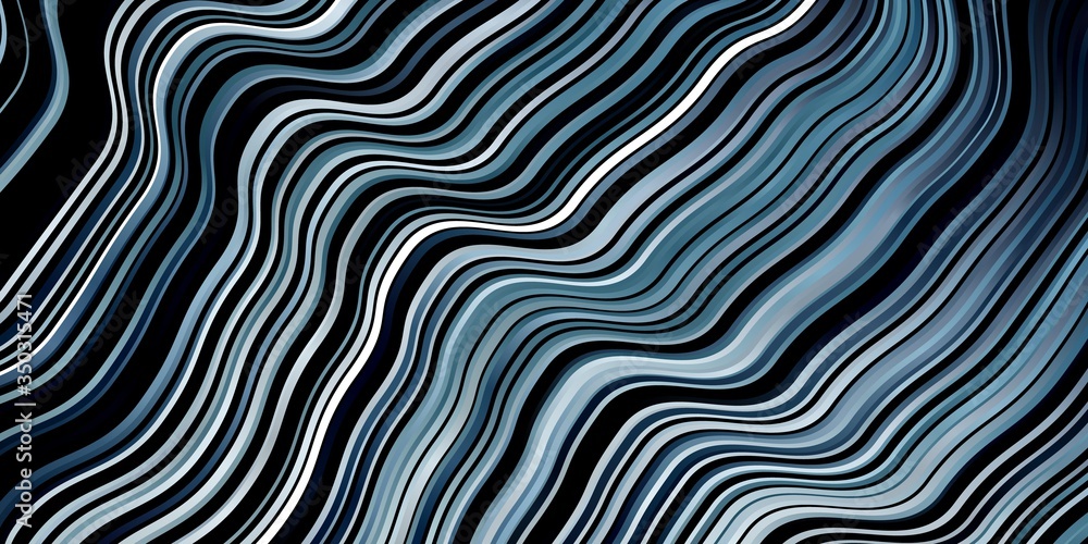 Fototapeta premium Dark BLUE vector backdrop with curves. Colorful illustration in circular style with lines. Pattern for ads, commercials.