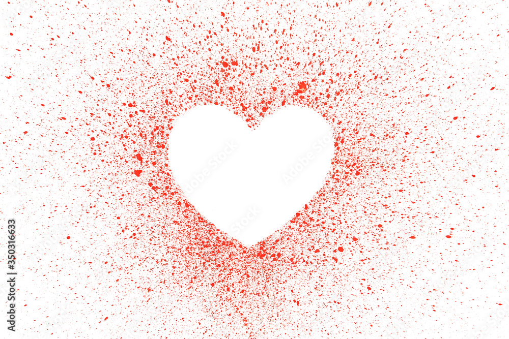 Red heart shape for text isolated on white background Red heart shape for text isolated on white background