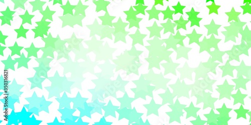 Light Green vector pattern with abstract stars. Decorative illustration with stars on abstract template. Design for your business promotion.