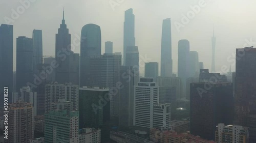 Wallpaper Mural summer day smog guangzhou city downtown district aerial panorama 4k china Torontodigital.ca
