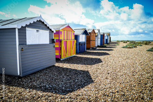 beach huts at the beach © Rubn