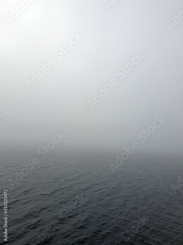 Fog on the Volga river