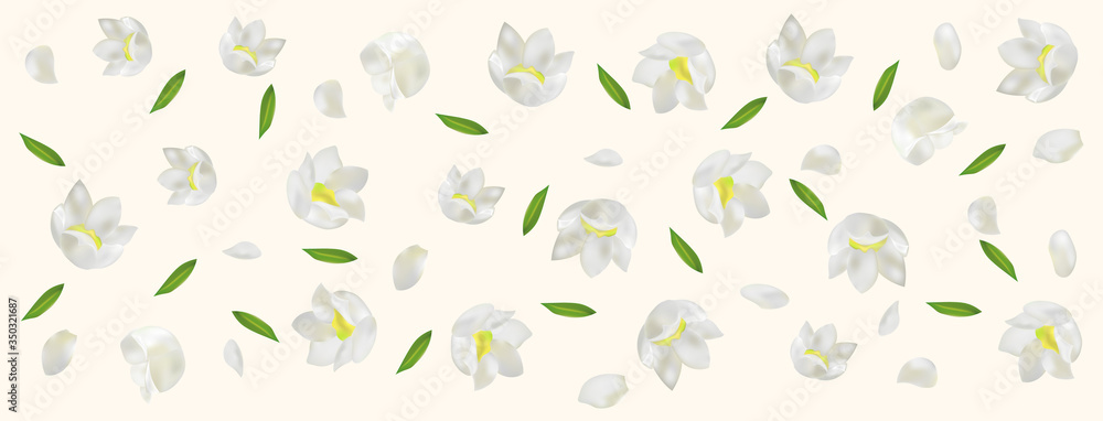 3d realistic Lilly of the valley with green leaf. White lily of the valley in motion. Fragrant flowers. Vector illustration. 3d realistic Lilly of the valley with green leaf. White lily of the valley in motion. Fragrant flowers. Vector illustration.