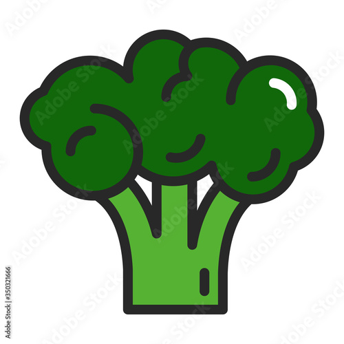 Broccoli color line icon. Healthy, organic food. Proper nutrition. Natural vegetable. Isolated vector element. Outline pictogram for web page, mobile app, promo.