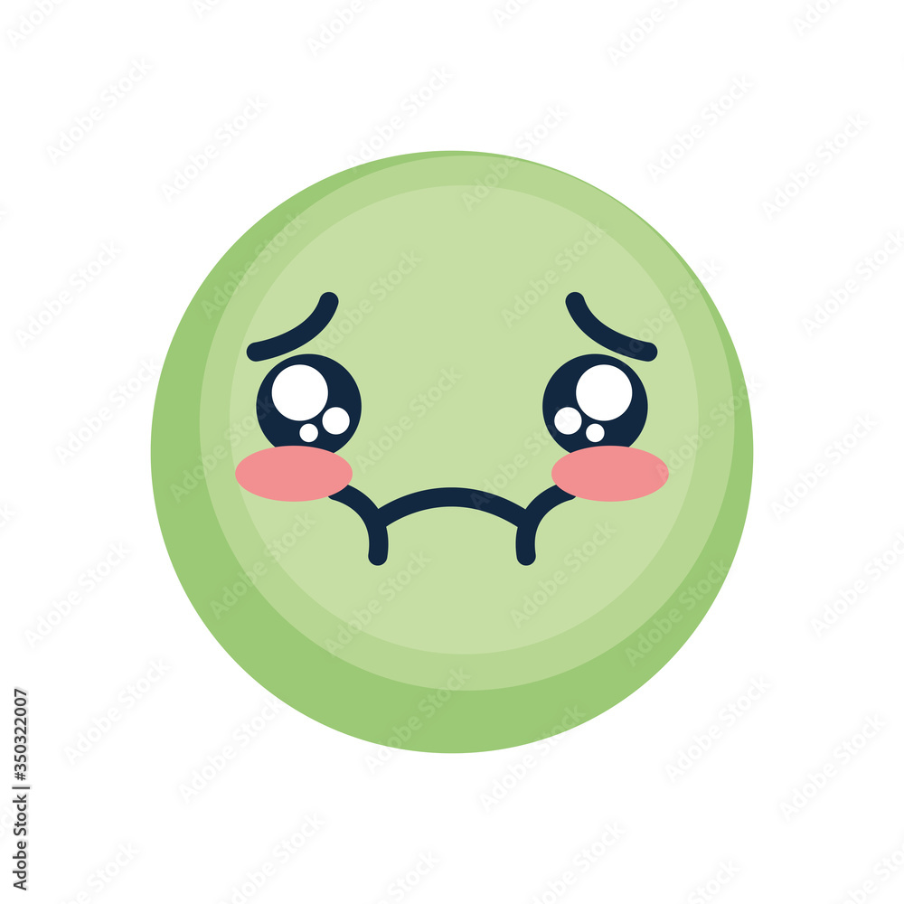 Fototapeta premium nauseated emoji face icon, flat style