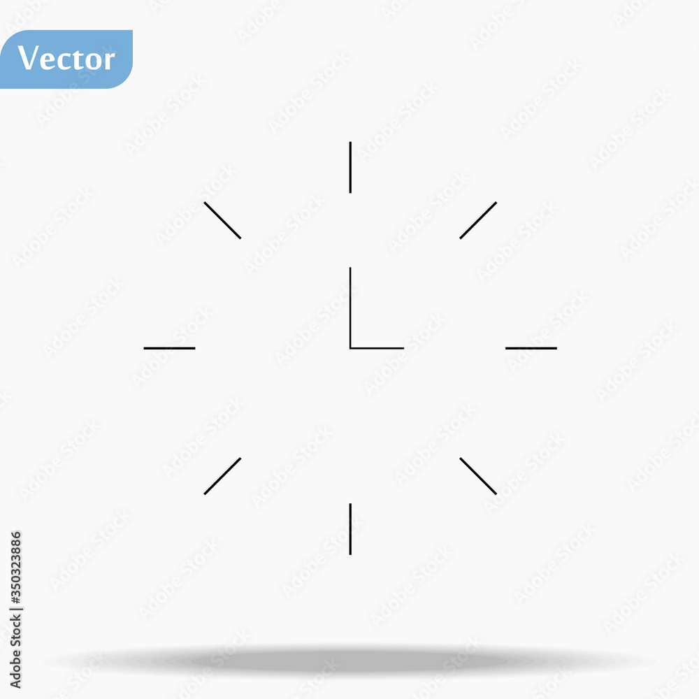 White Clock Design isolated on white background. Ready for your design. Clock Icon. Time is Ticking Concept. Vector EPS10. White Clock Design isolated on white background. Ready for your design. Clock Icon. Time is Ticking Concept. Vector EPS10.