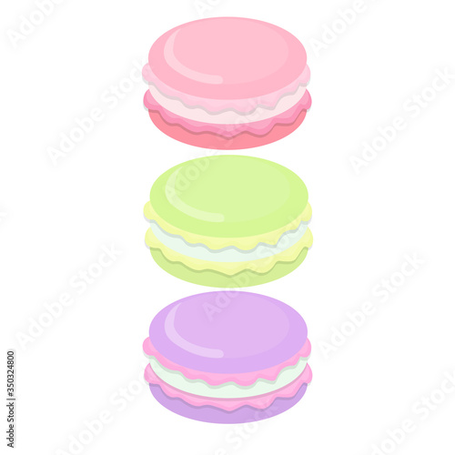 illustration of cute macaroons on a white background