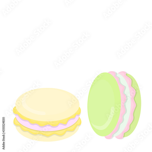 illustration of cute macaroons on a white background