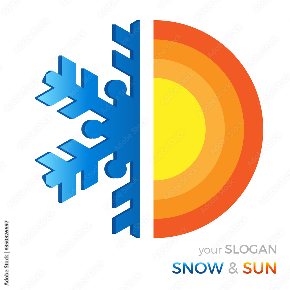 Schneeflocke und Sonne - Winter und Sommer - Klimanalage Schneeflocke und Sonne - Winter und Sommer - Klimanalage