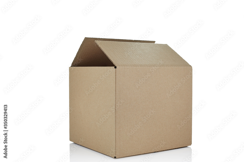 Opened cardboard box isolated on white background Opened cardboard box isolated on white background