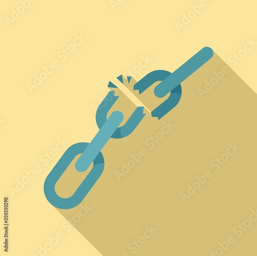 Broken chain icon. Flat illustration of broken chain vector icon for web design