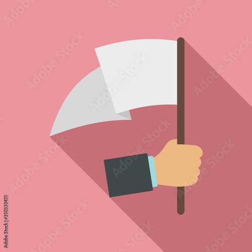 White flag protest icon. Flat illustration of white flag protest vector icon for web design