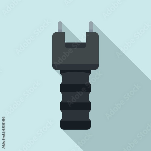 Police electric shoker icon. Flat illustration of police electric shoker vector icon for web design