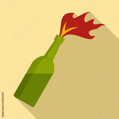 Molotov cocktail icon. Flat illustration of molotov cocktail vector icon for web design