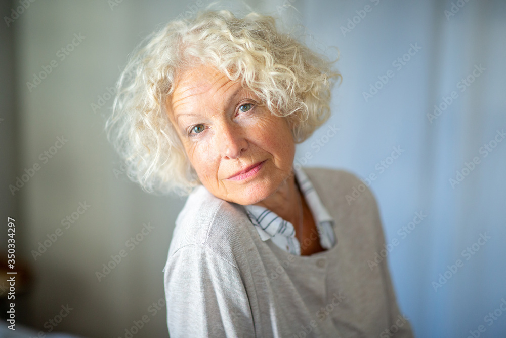 Close up beautiful older woman staring Close up beautiful older woman staring