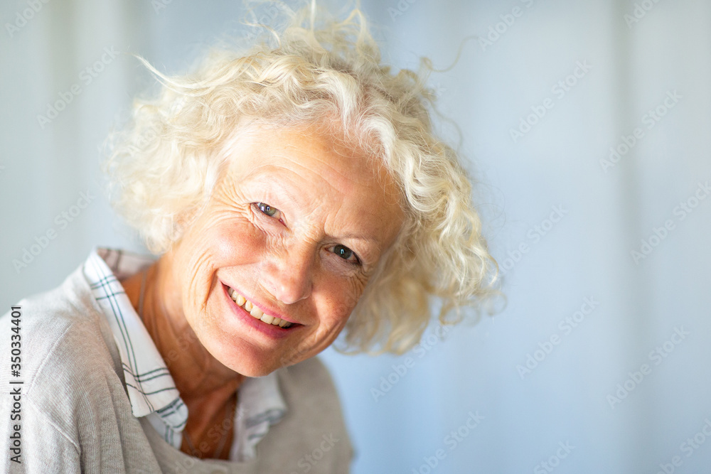 Close up attractive older woman smiling