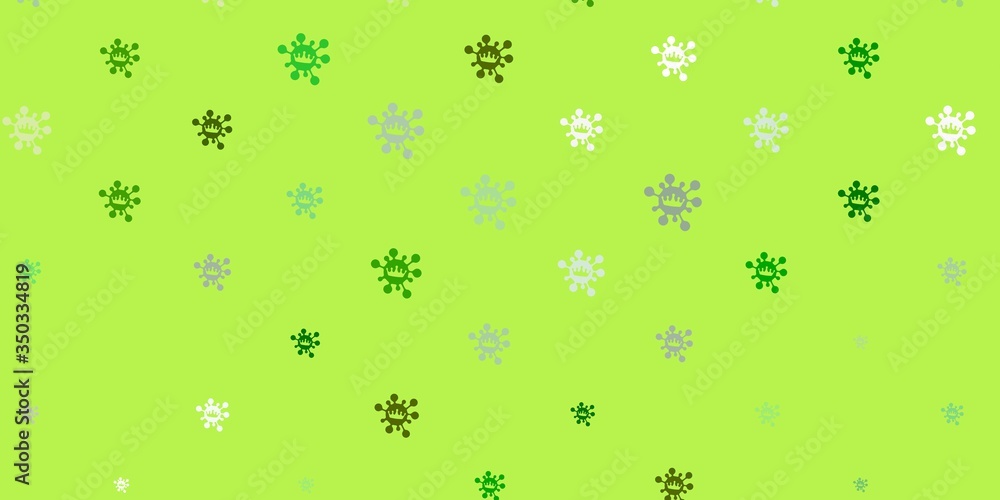 Light green, yellow vector pattern with coronavirus elements. Light green, yellow vector pattern with coronavirus elements.