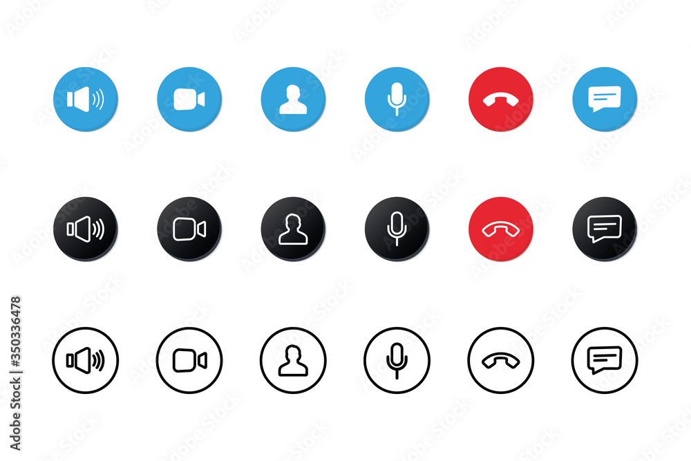 set-of-video-call-icons-video-conference-collections-buttons-of-on