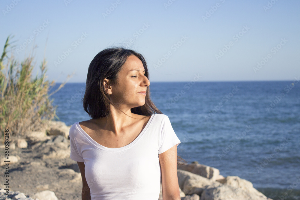 Portrait of young girl dressed in white