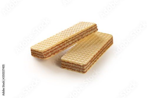waffles. 
wafers with chocolate filling on a white background