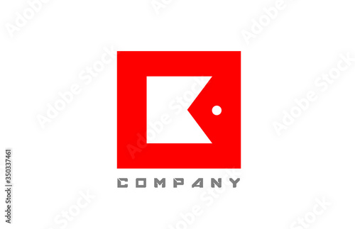 Free Download red white K alphabet letter logo icon for business and company with dot design - GFXLoad