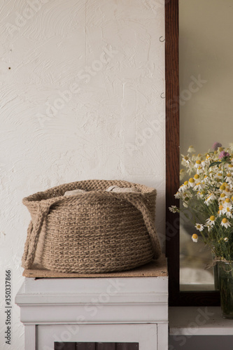 knitted jute interior baskets