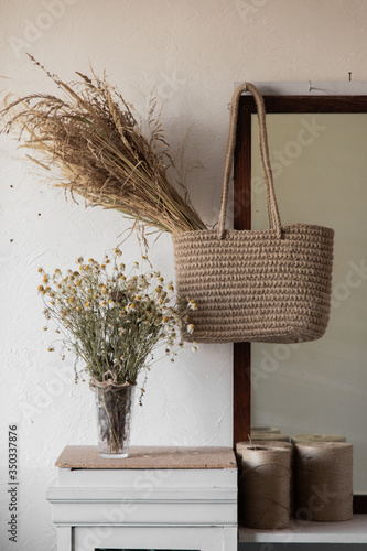 knitted jute interior baskets
