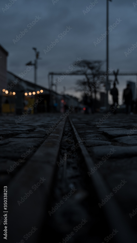 railway in the night