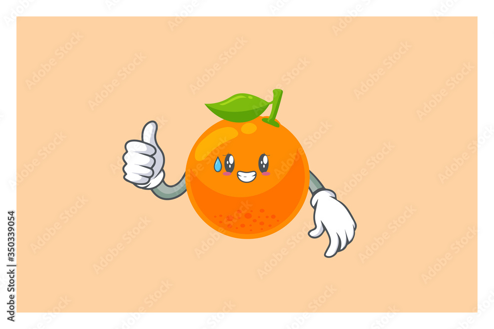 NERVOUS, PHEW, .DISAPPOINTED, RELIEVED Face. Thumb Up, Agreement Gesture. Mascot Vector Illustration. Orange Citrus Fruit Cartoon. NERVOUS, PHEW, .DISAPPOINTED, RELIEVED Face. Thumb Up, Agreement Gesture. Mascot Vector Illustration. Orange Citrus Fruit Cartoon.