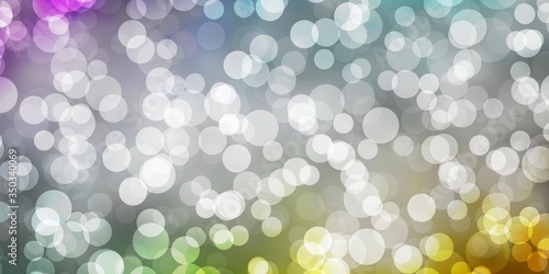 Light Multicolor vector background with spots. Illustration with set of shining colorful abstract spheres. Pattern for booklets, leaflets.