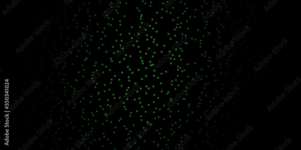 Dark Green vector texture with beautiful stars. Shining colorful illustration with small and big stars. Theme for cell phones.
