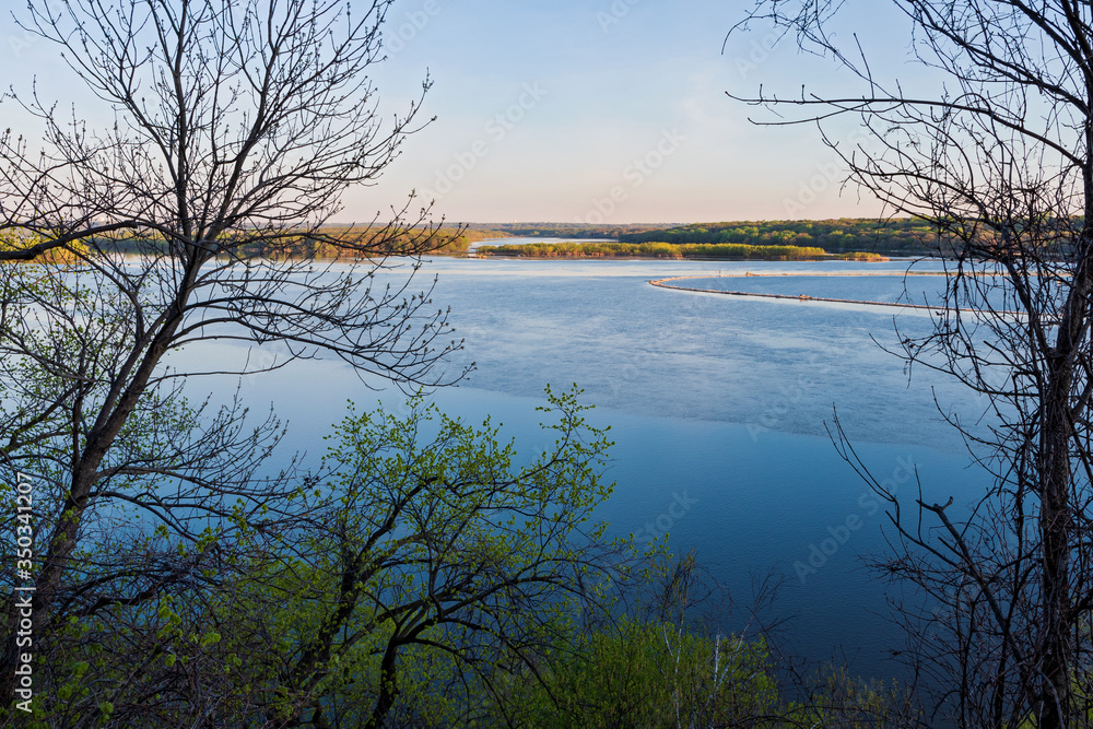 overlooking spring lake and river valley overlooking spring lake and river valley