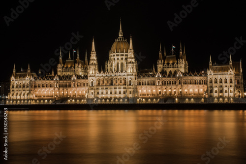 budapest parliament building by night