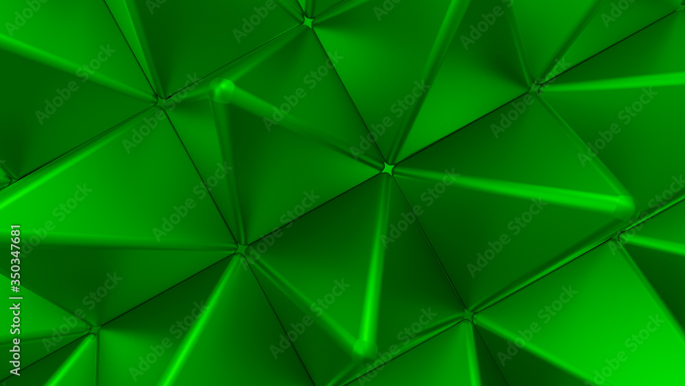 3d ILLUSTRATION, of green abstract pyramid background, triangular texture, wide panoramic for wallpaper, 3d green background low poly design 3d ILLUSTRATION, of green abstract pyramid background, triangular texture, wide panoramic for wallpaper, 3d green background low poly design